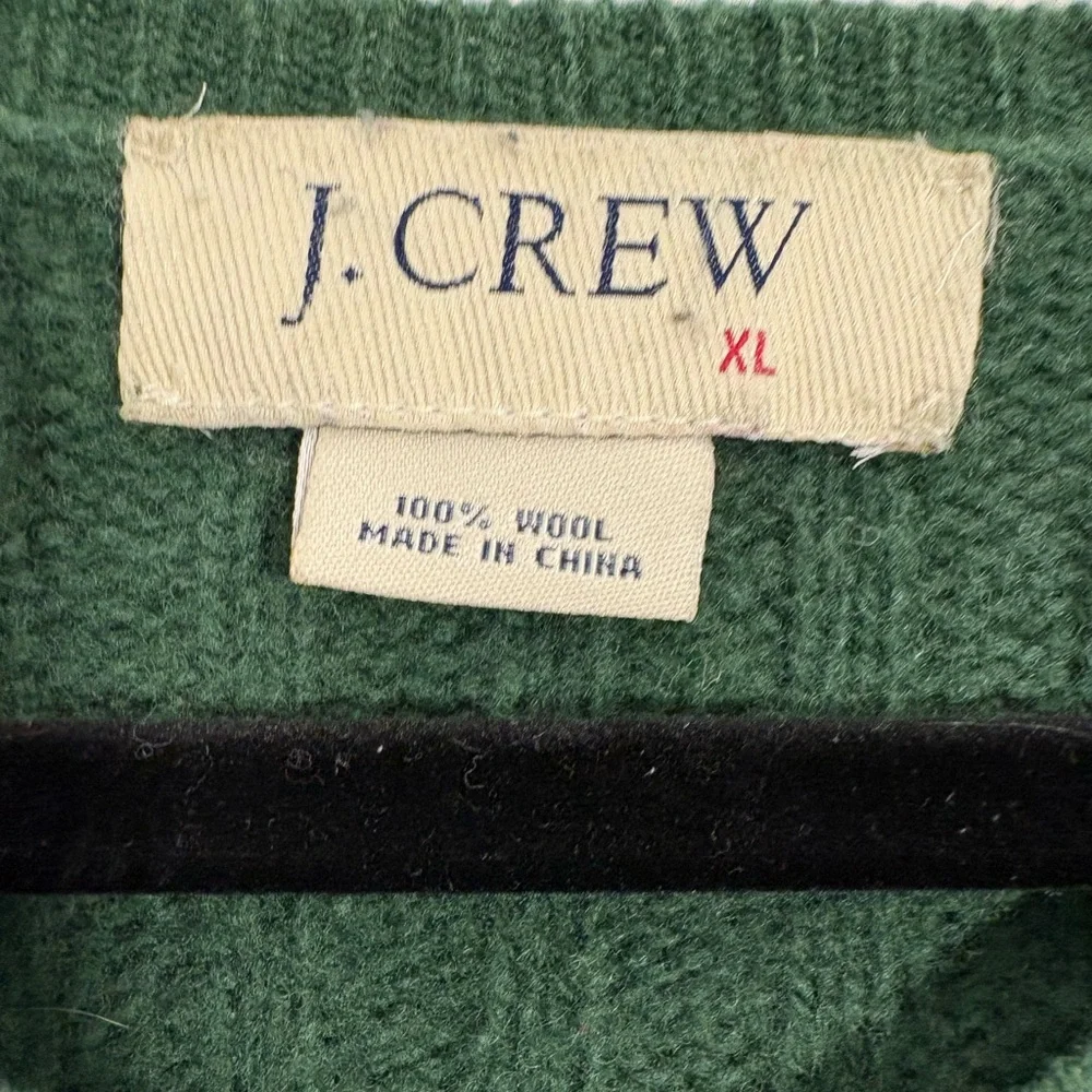 J. Crew Men's Forest Green Wool Sweater Size XL